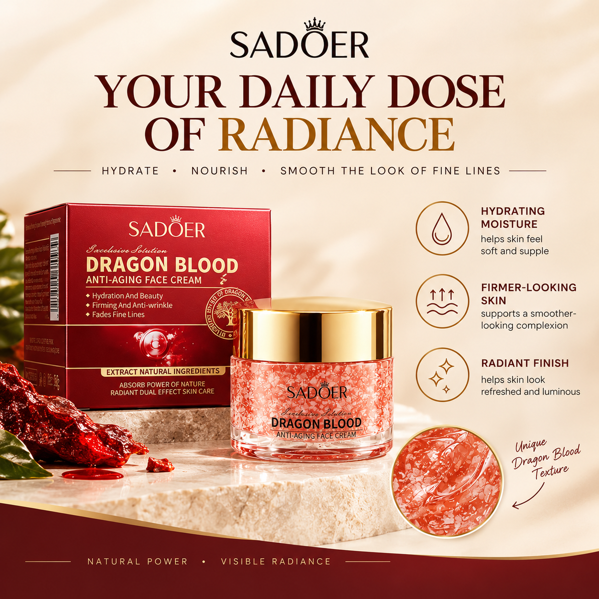 Sadoer Dragon Blood Cream – Brightening & Skin Firming Face Cream