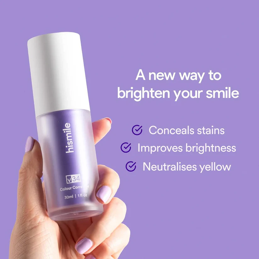 HiSmile V34 Purple Teeth Whitening Serum – Instant Stain Removal & Brighter Smile